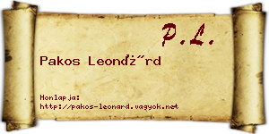 Pakos Leonárd névjegykártya